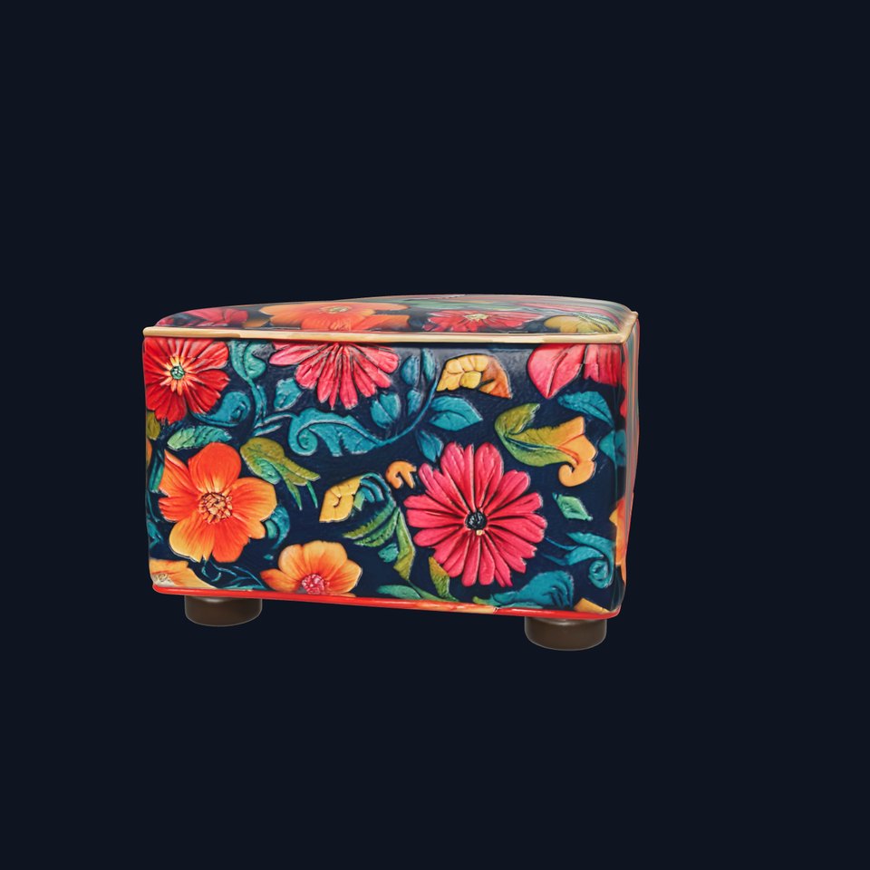 Floral Ottoman D Model Pack
